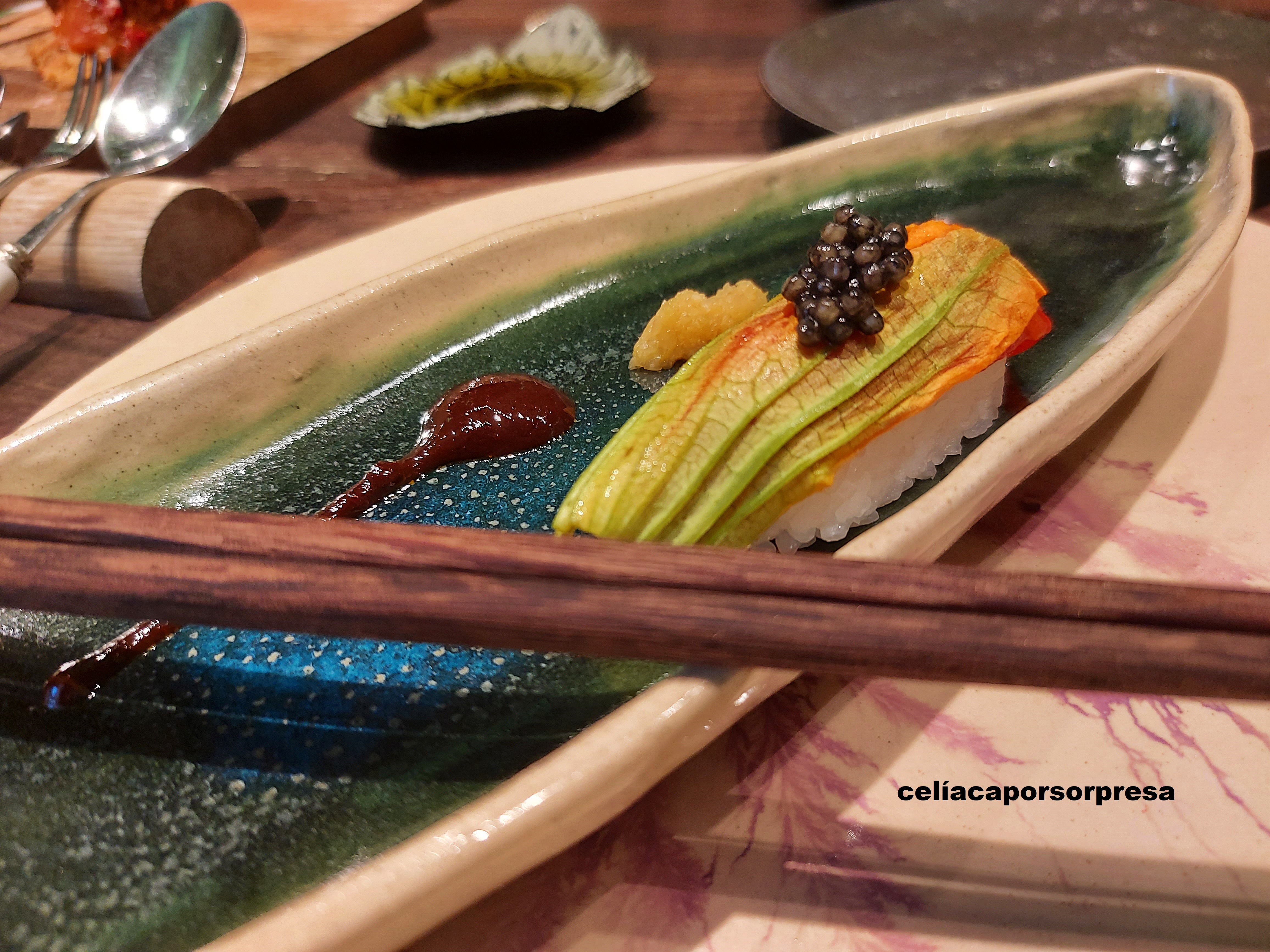 nigiri de flor de calabacín-invernadero